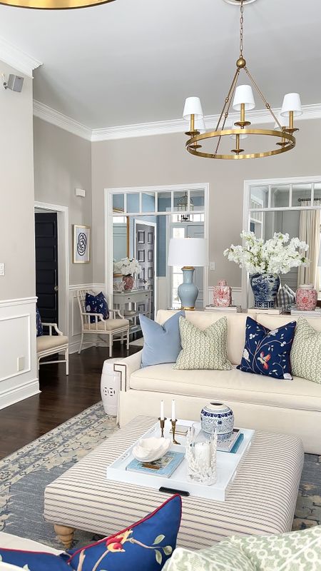 Living room spring home decor  
Soon I’ll be changing the pillow covers but beautiful faux spring florals, throughout are here to stay

#LTKstyletip #LTKVideo #LTKhome