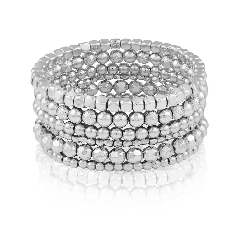 Multi Strand Stretch Stackable Bracelet Set, 6-Pieces - Walmart.com | Walmart (US)