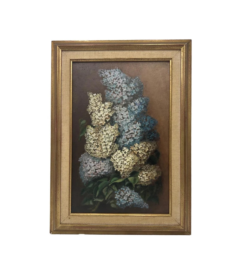 Oil Painting Bunch of LILAC, Original Art Floral Still Life, French Antique Gilt Frame - Etsy | Etsy (US)