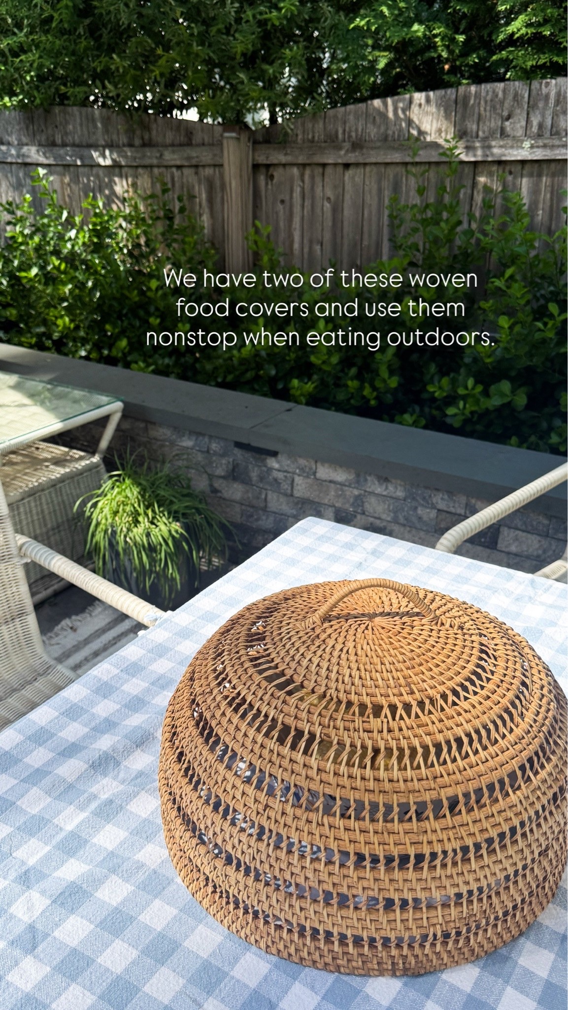 We have two of these woven food covers and use them nonstop when eating outdoors. Perfect for summer entertaining! This is the large size.

#LTKSaleAlert #LTKHome #LTKSeasonal