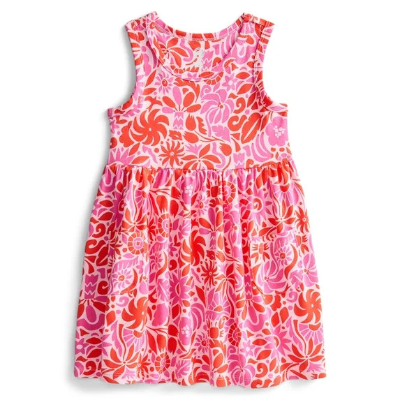 Wonder Nation Toddler Girls Sleeveless Knit Tank Play Dress, Sizes 12M–5T | Walmart (US)