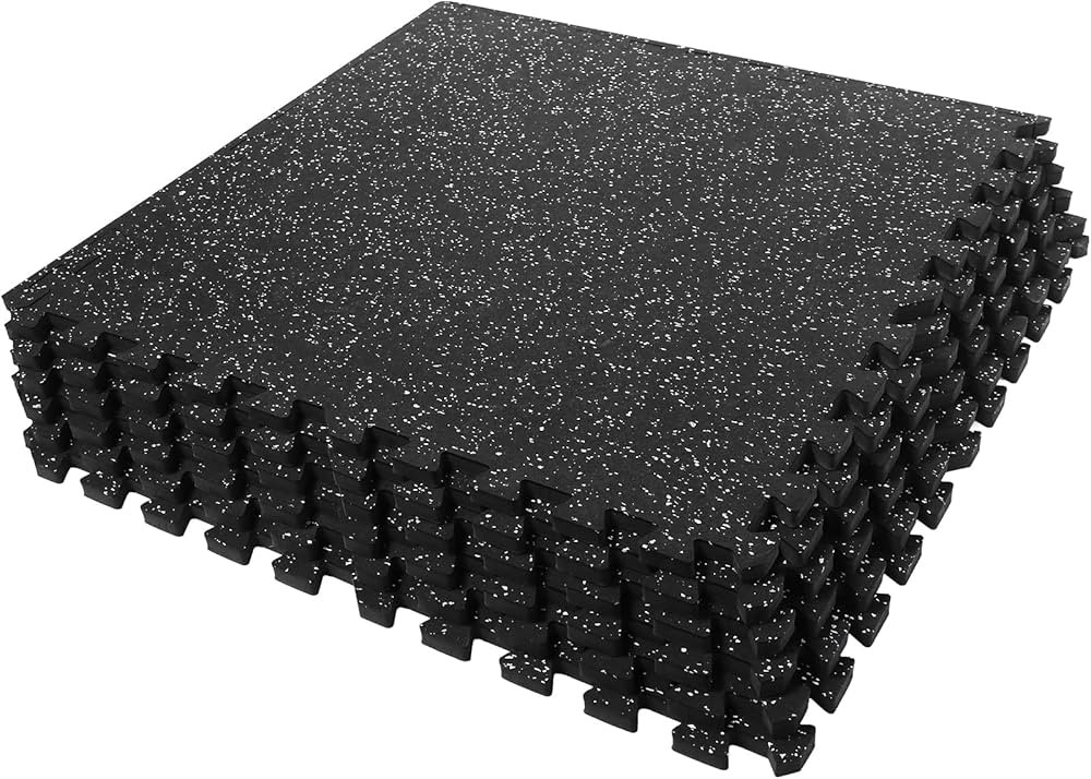SUPERJARE 0.56 Inch Thick Exercise Equipment Mats, 6 Tiles EVA Foam Mats with Rubber Top, Interlo... | Amazon (US)