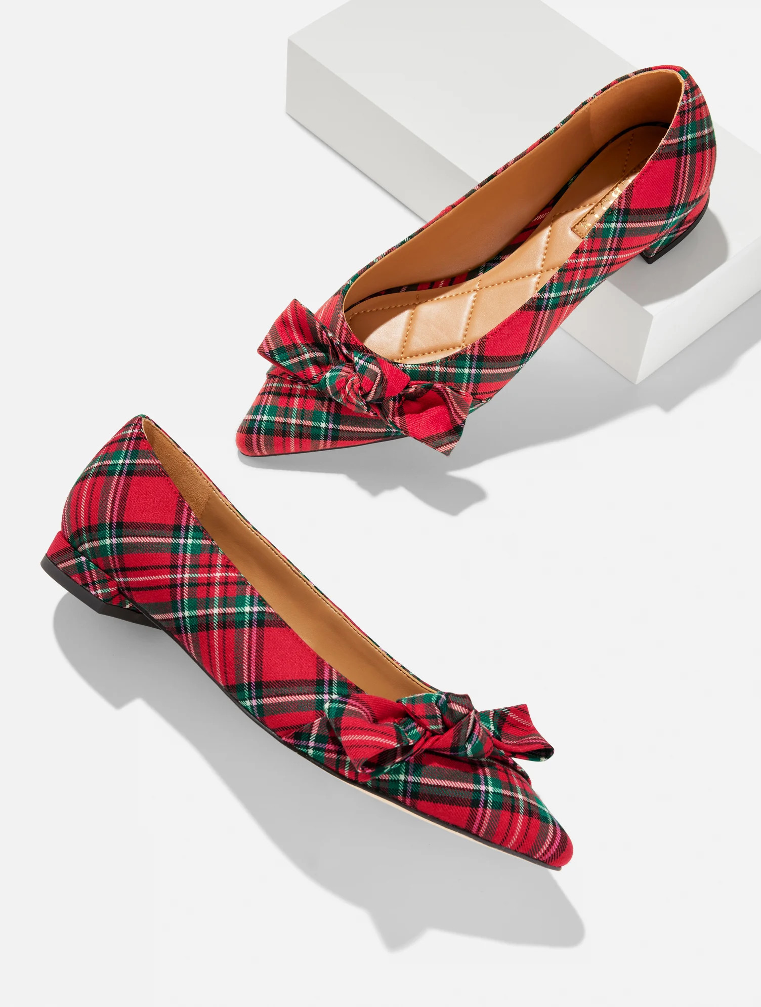 Portia Bow Flats - Cider Plaid - Red - 7 1/2 M Talbots | Talbots