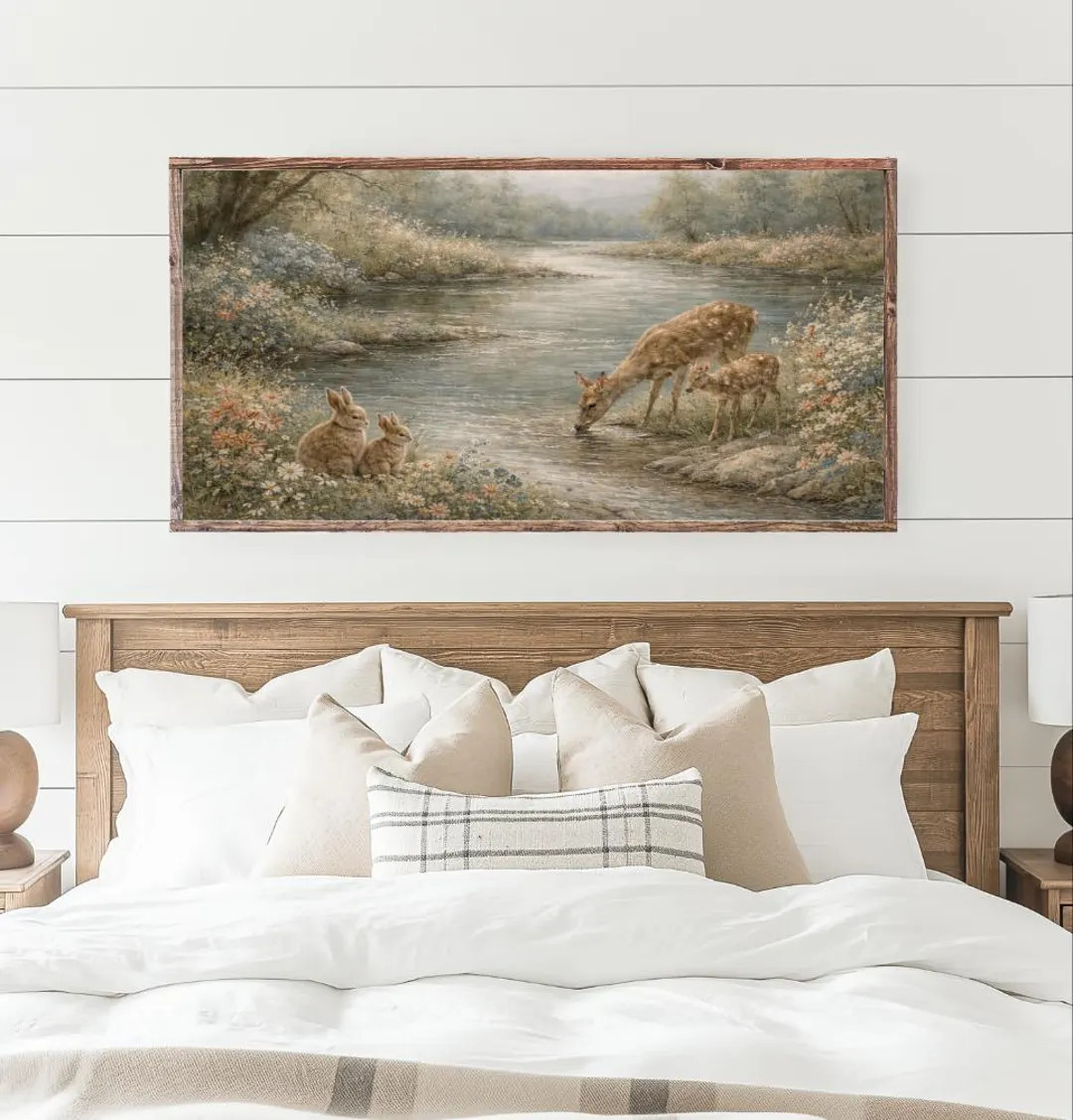 Riverside Spring Landscape Canvas Printed Sign - Etsy | Etsy (US)