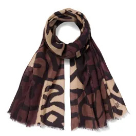 Kuba Pattern Merino Wool Oblong Scarf | The MET