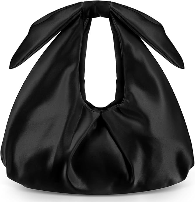 Clutch Purse for Women Bow Evening Bag Ruched Satin Handbag Top Handle Purse for Wedding Bachelor... | Amazon (US)