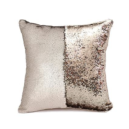 SNUG STAR Two-Color Decorative Pillow Case Square Paillette Throw Mermaid Sequins Cushion Covers ... | Amazon (US)