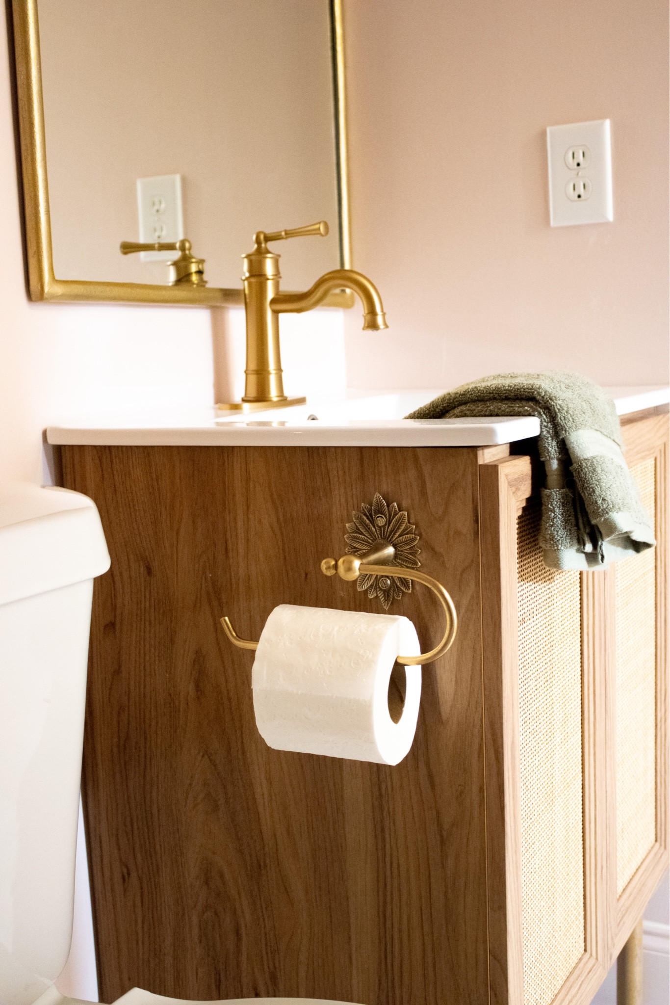 Our Pink Bathroom in the Texas house had all the warm, gold vibes. This hardware from Anthropologie added such a pretty detail. 

#LTKhome