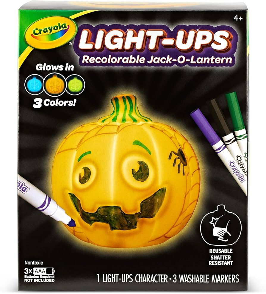 Crayola Light-Ups - Jack-O-Lantern, Reusable Light Up Pumpkin Toy, Halloween Craft, Cute Glow in ... | Amazon (US)