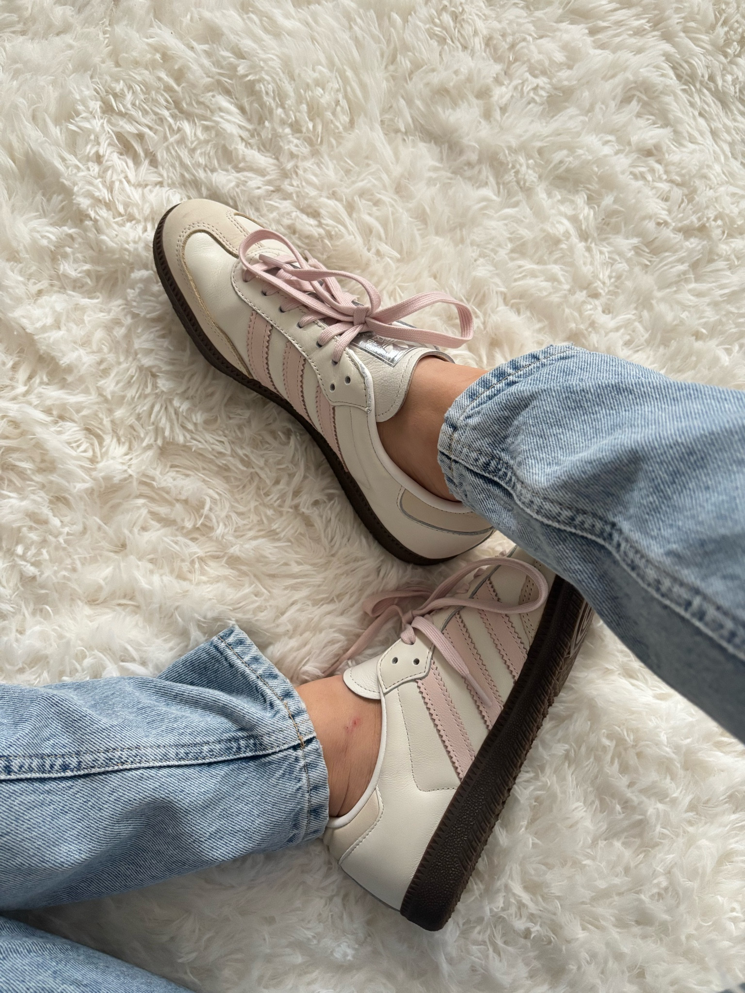 The cutest girly adidas Sambas I have ever seen. The pale pink details are dreamy. The silver adidas tag on the tongue is elegant. The cutest adidas sneakers I own  

Adidas sambas, girly tennis shoes, girly sneakers, white and pink sneakers, pink sambas, pale pink shoes, white and pink shoes

#LTKStyleTip #LTKShoeCrush #LTKGiftGuide