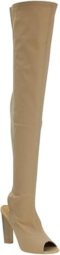 Cape Robbin Connie-1 Womens Lycra Over The Knee Thigh High Peep Toe Boots | Amazon (US)