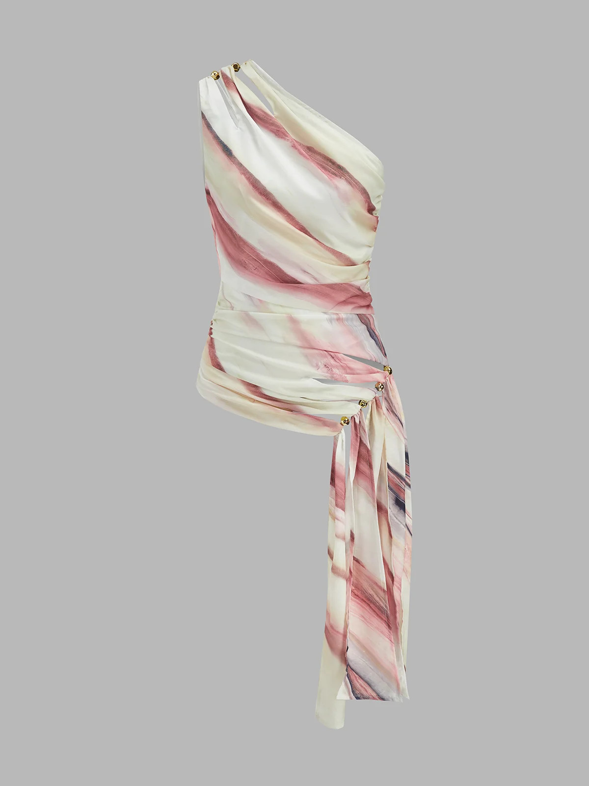Tie Dye One Shoulder Cutout Top | Commense