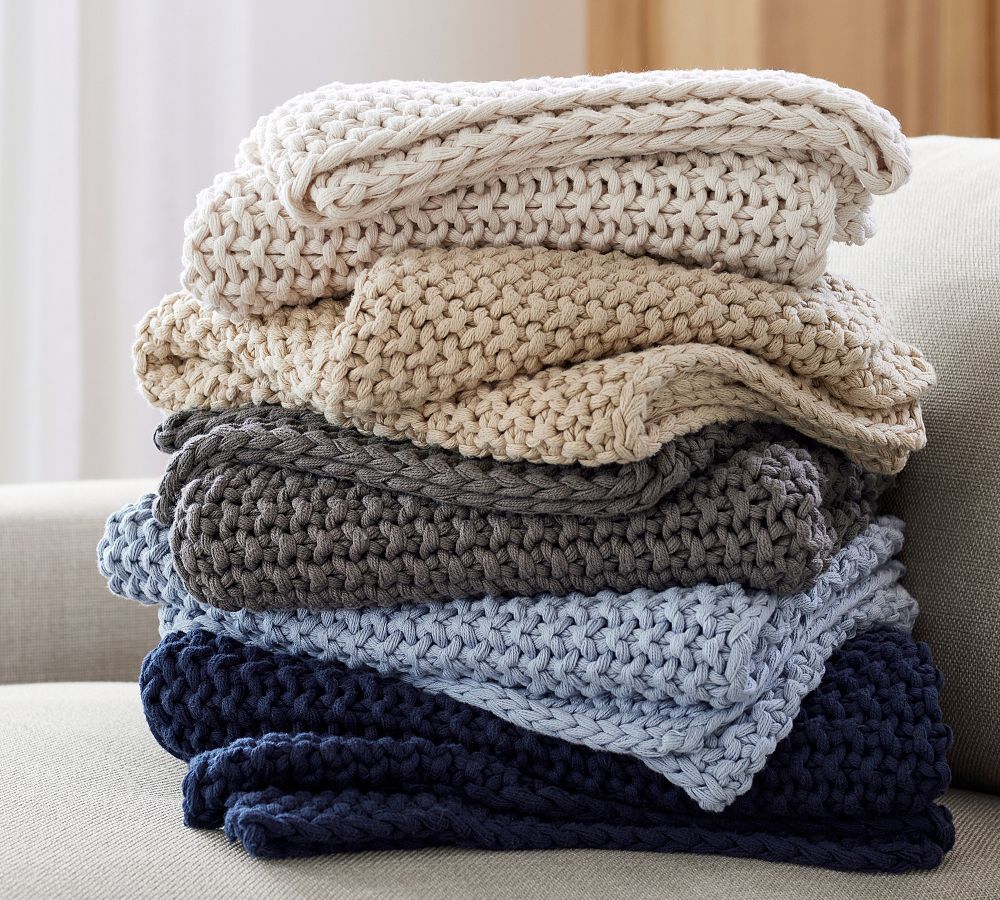 Bayside Seed Stitch Throw Blanket | Pottery Barn (US)