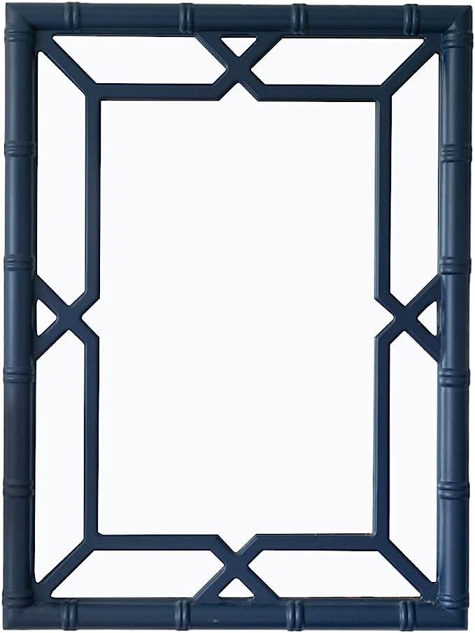 SORBARIA Bamboo-Look Solid Wood Window Pane Mirror 23" X 31" - Blue | Amazon (US)