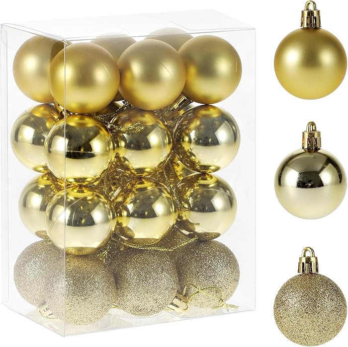 24pcs Christmas Balls Ornaments, Shatterproof Christmas Hanging Balls for Xmas Tree, Holiday, Wed... | Amazon (US)