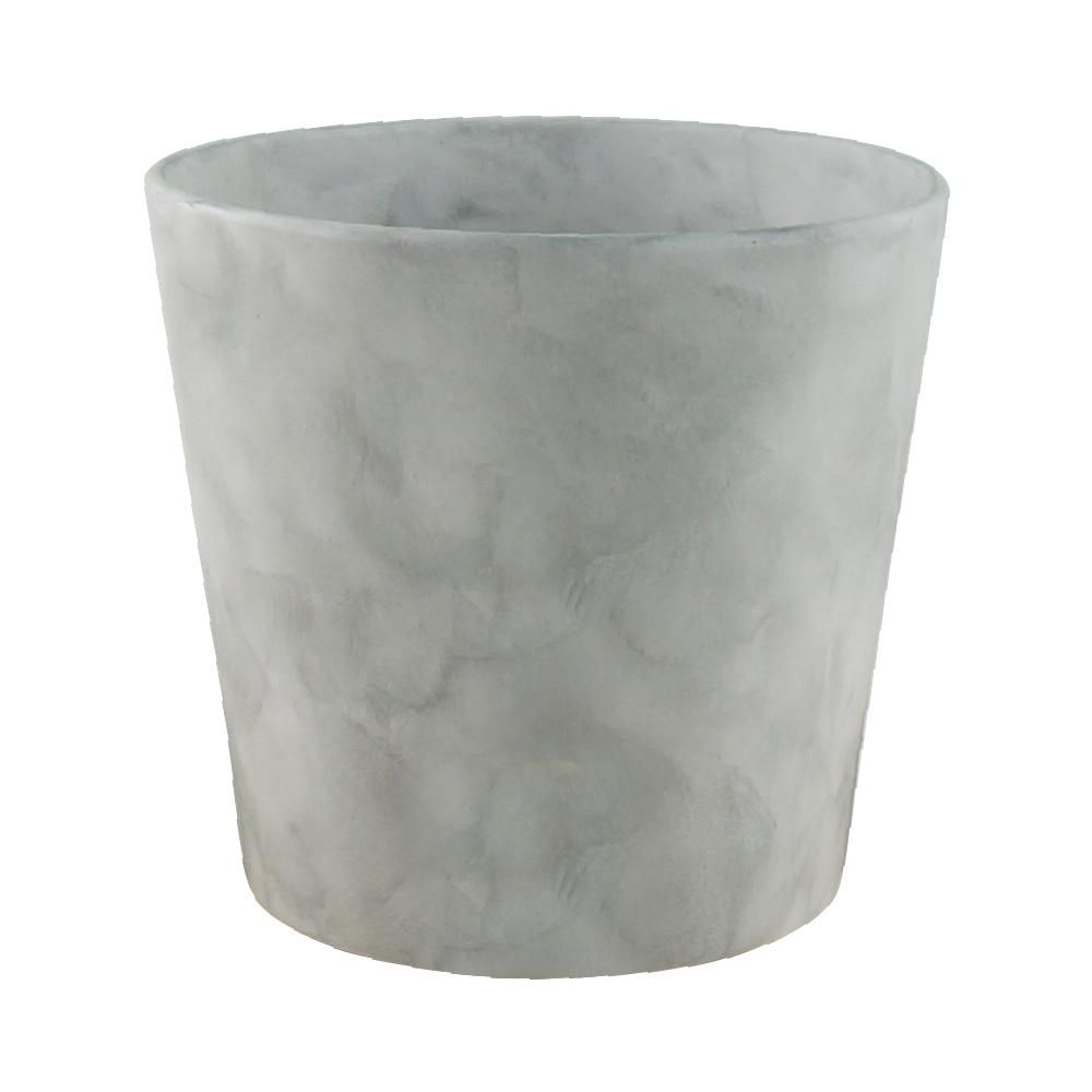 Contemporary 4.75 in. Dia Concrete-Colored Ceramic Pot | The Home Depot