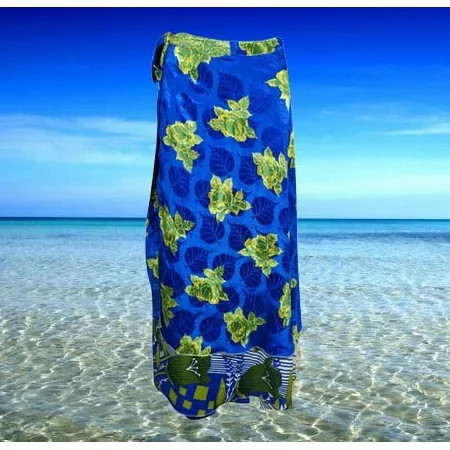 Wrap Long Skirt Blue Printed Silk skirt Beach Wrap Skirt Reversible saree skirt one size silk wrap skirt with tie gift | Walmart (US)
