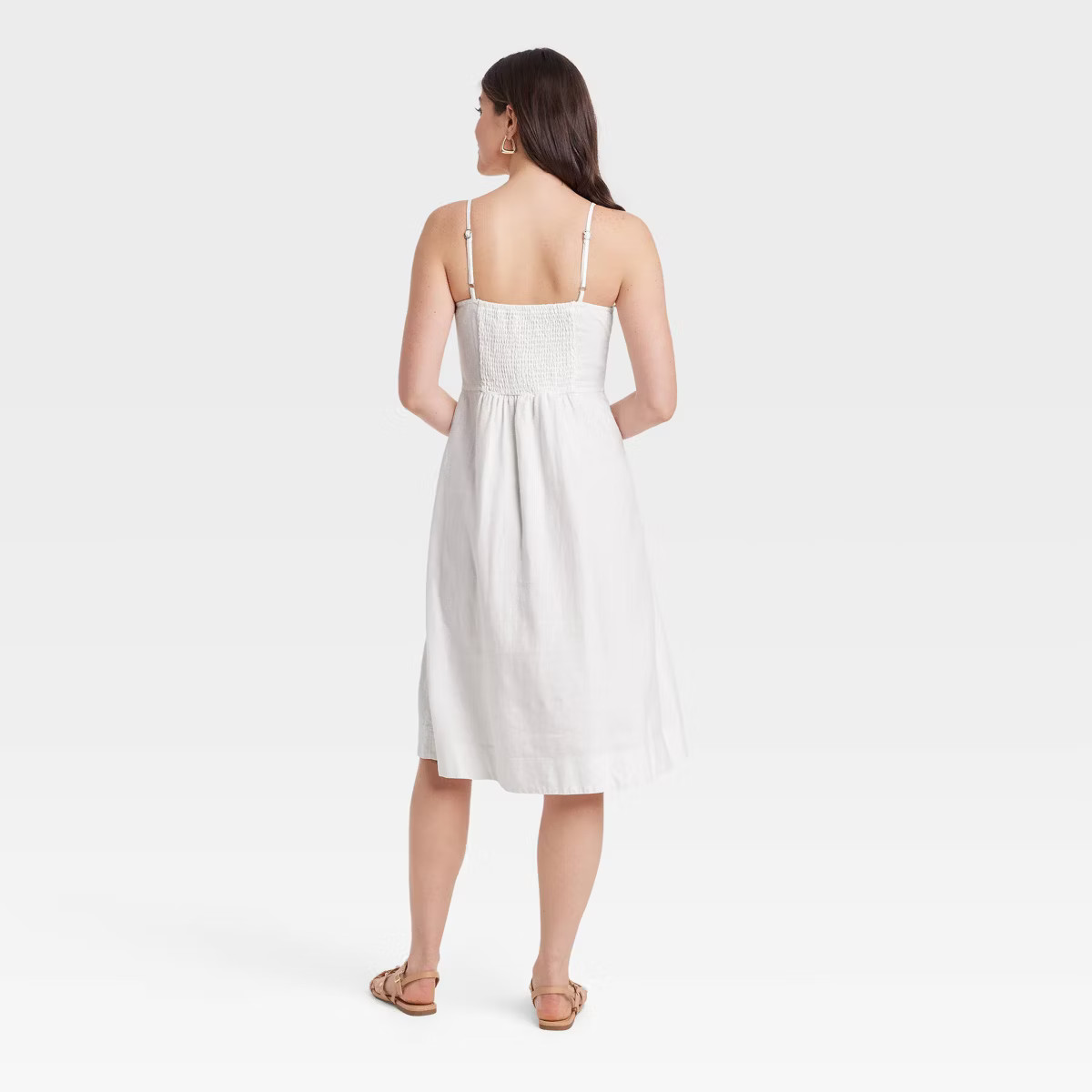 Women's Corset Linen Midi A-Line Dress - Universal Thread™ | Target