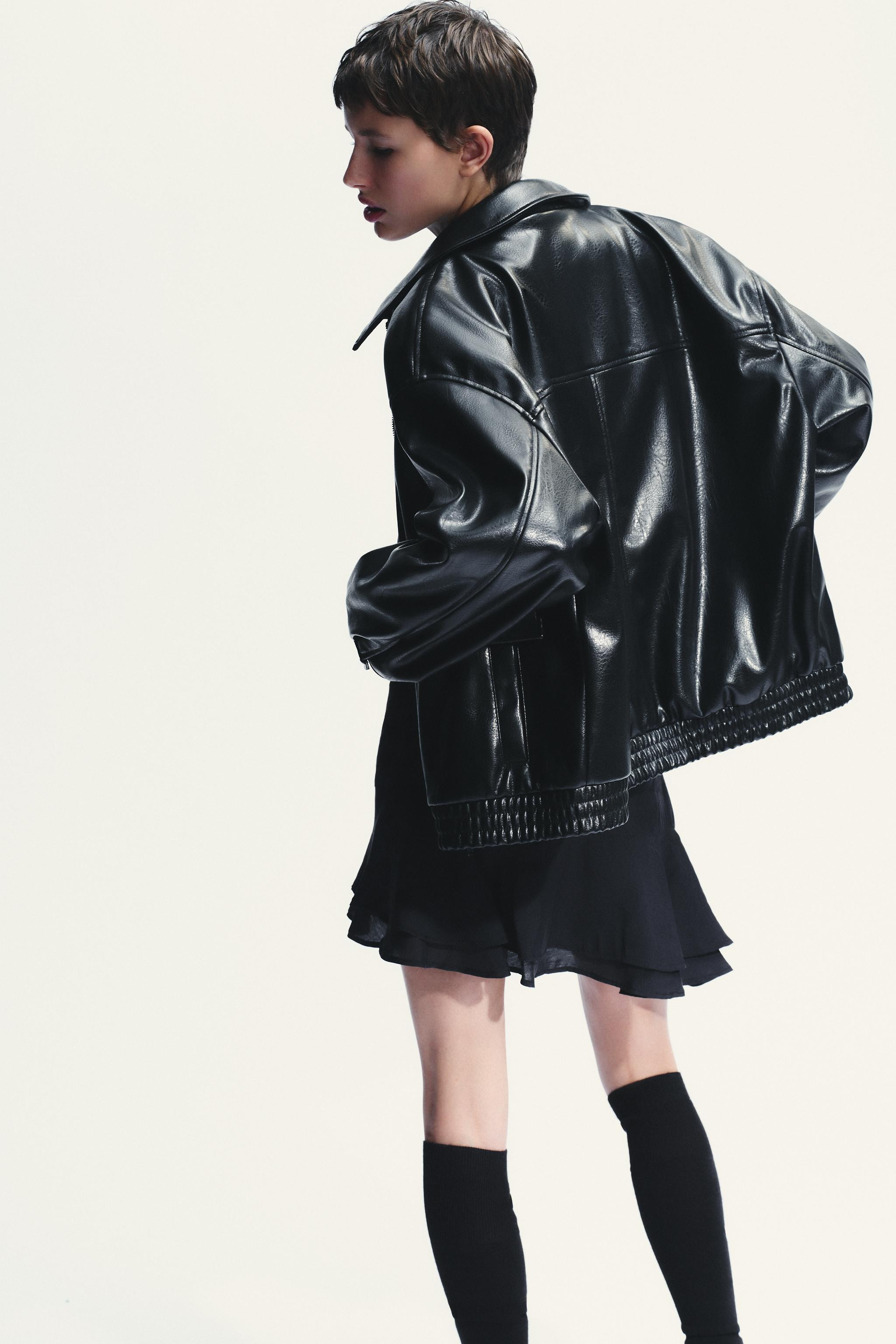 FAUX LEATHER BOMBER JACKET | Zara US