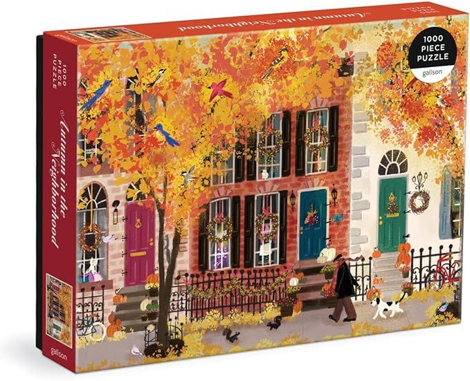 Galison Autumn in The Neighborhood 1000 Piece Puzzle from Galison - 27" x 20" Beautifully Illustr... | Amazon (US)