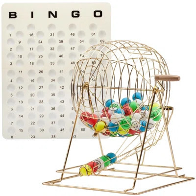 Professional Bingo Game Set with Extra Large Brass Bingo Cage | Wayfair North America