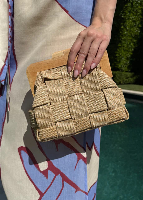 Teresa Woven Raffia Clutch and Crossbody Bag | Benaar La