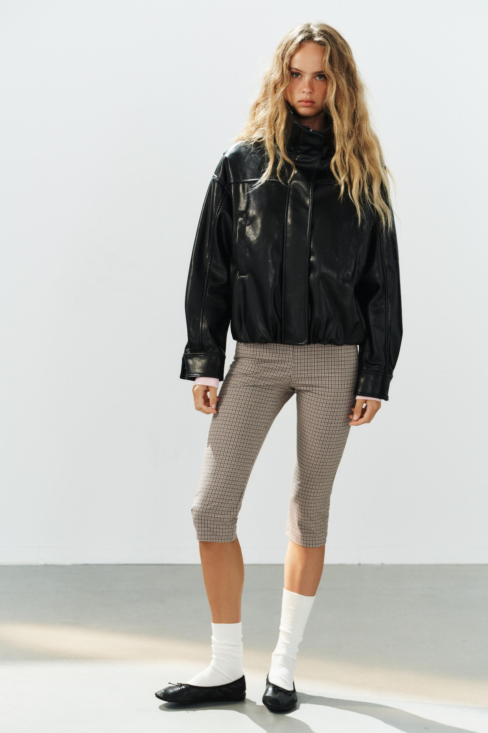 Zara - Faux Leather Bomber Jacket - Black - Xl - Woman | Zara US