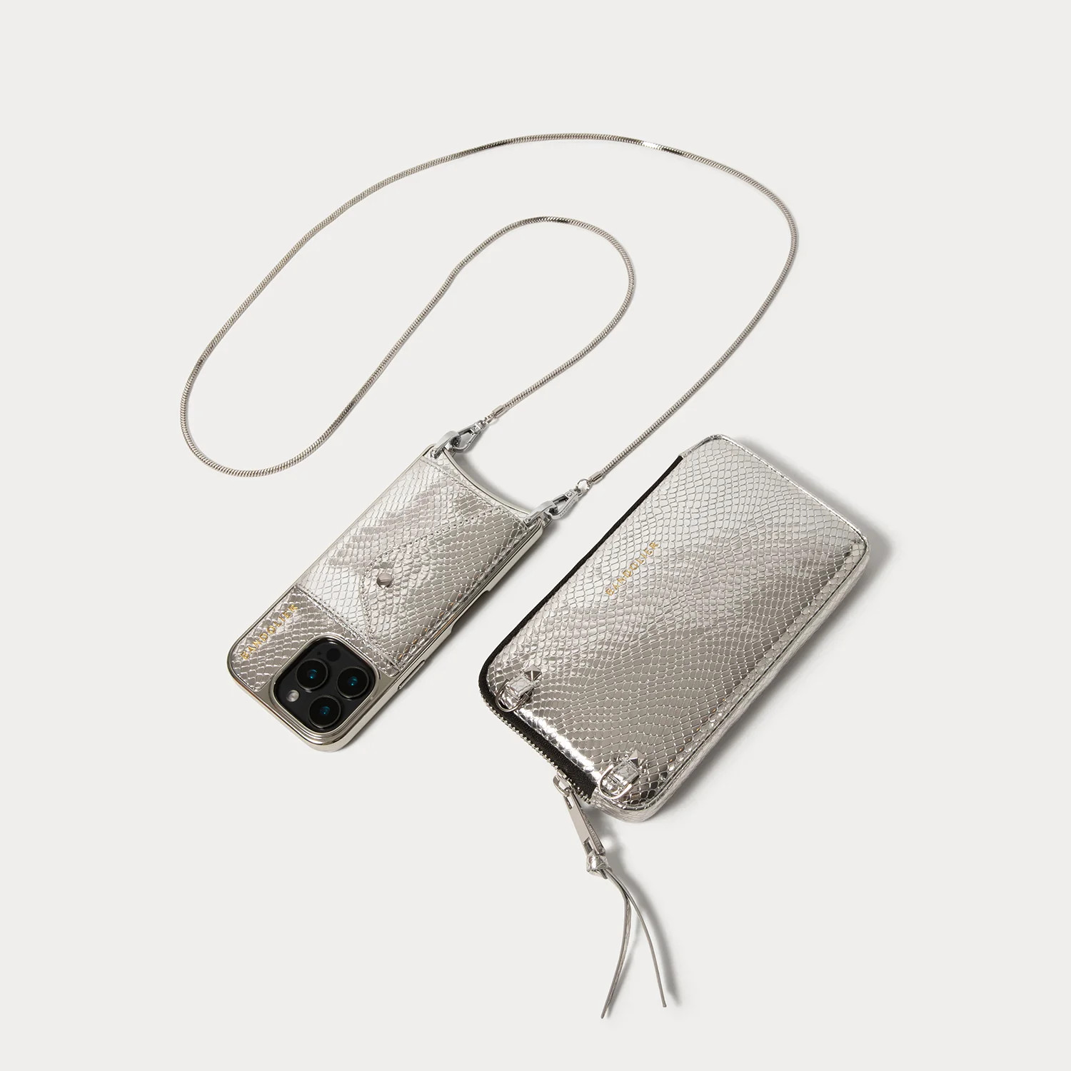 Gia Chrome Pouch Set - Chrome Silver/Silver | Bandolier