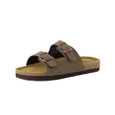 CUSHIONAIRE Lane Boys and Girls Sandals, Comfortable Cork Footbed Slide with Adjustable Straps and Supportive Kids Sandals Design, Brown Nubuck 5 | Target