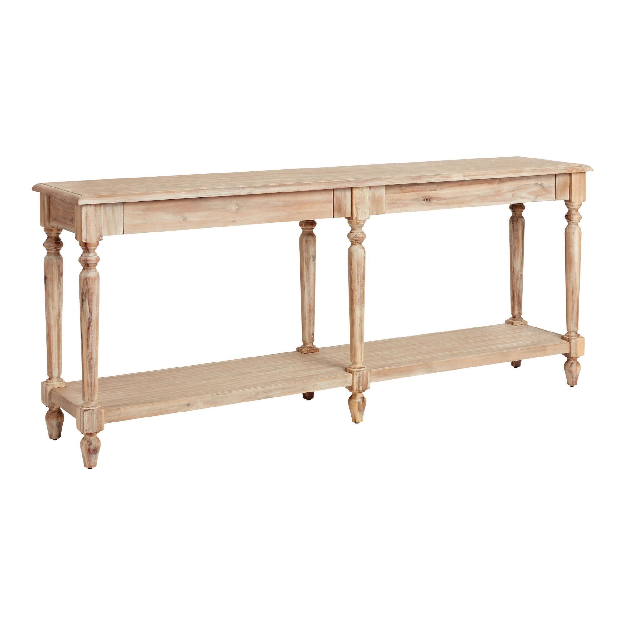 Everett Long Weathered Natural Wood Foyer Table | World Market