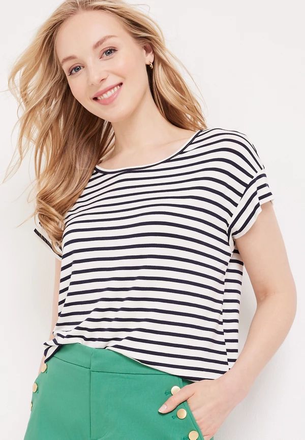 24/7 Striped Dolman Tee | Maurices