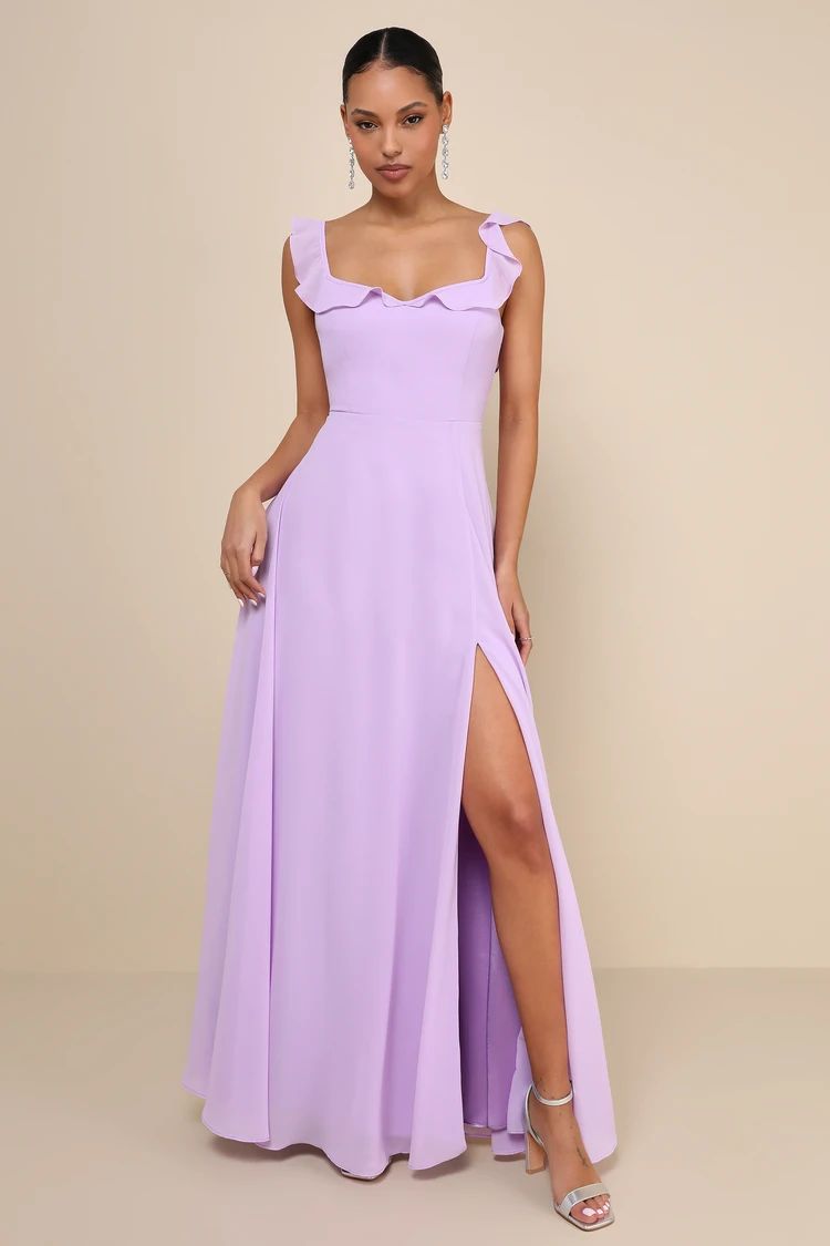 Dreamy Admiration Lilac Ruffled Maxi Dress | Lulus