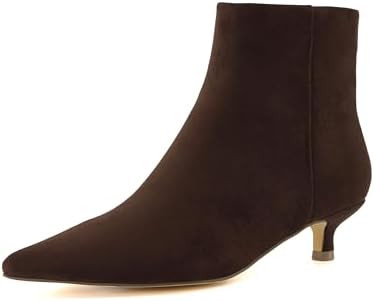 CUSHIONAIRE Women's Barbi Pointed Toe Kitten Heel Bootie – Soft Vegan Leather, Memory Foam, Wid... | Amazon (US)