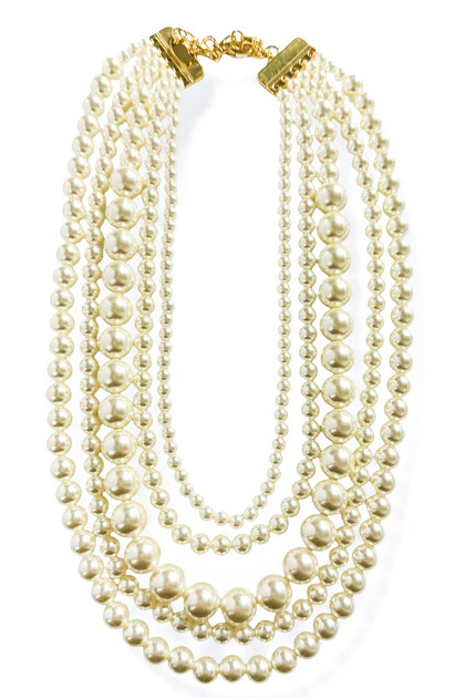 Pearl 5 Strand Layered Necklace | The Willow Tree