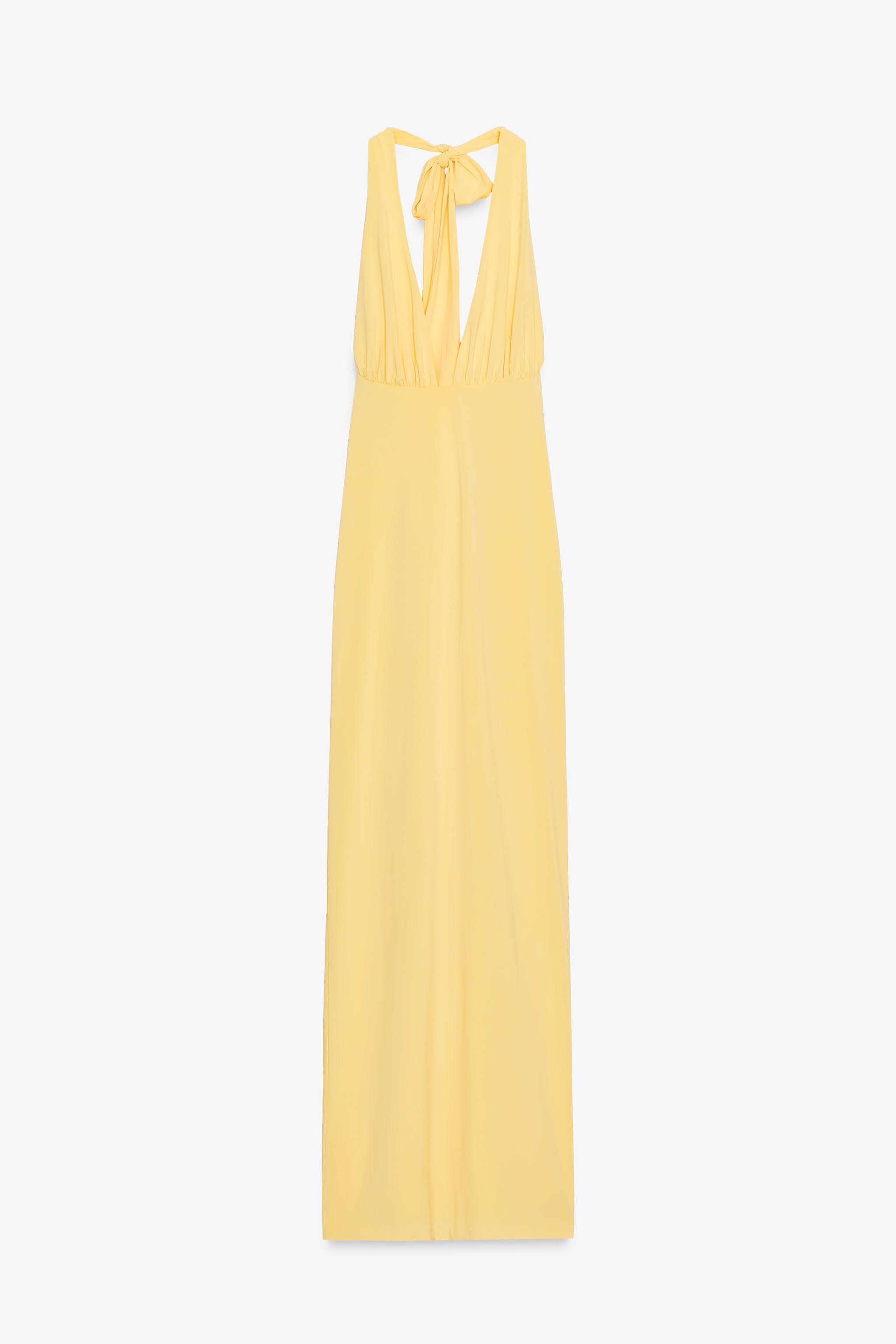 OPEN BACK HALTER LONG DRESS | Zara US
