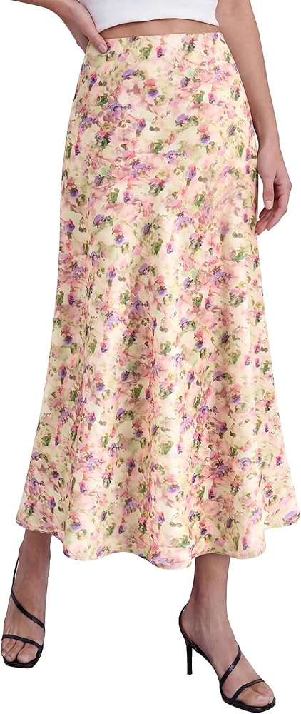 BTFBM Satin Skirts for Women Trendy Spring Summer 2026 High Waisted Leopard Print Cocktail Weddin... | Amazon (US)