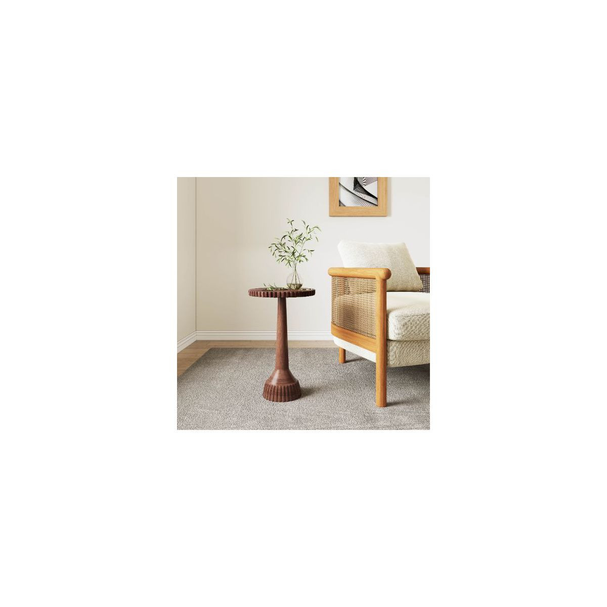 NicBex Handcrafted Mango Wood End Table, Round Pedestal Side Table for Living Room, Round Small T... | Target