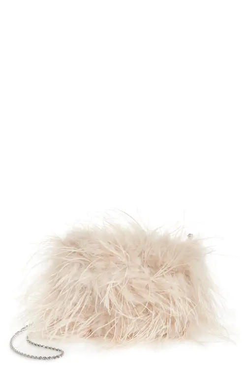 Loeffler Randall Zahara Feather Pouch in Oyster at Nordstrom | Nordstrom