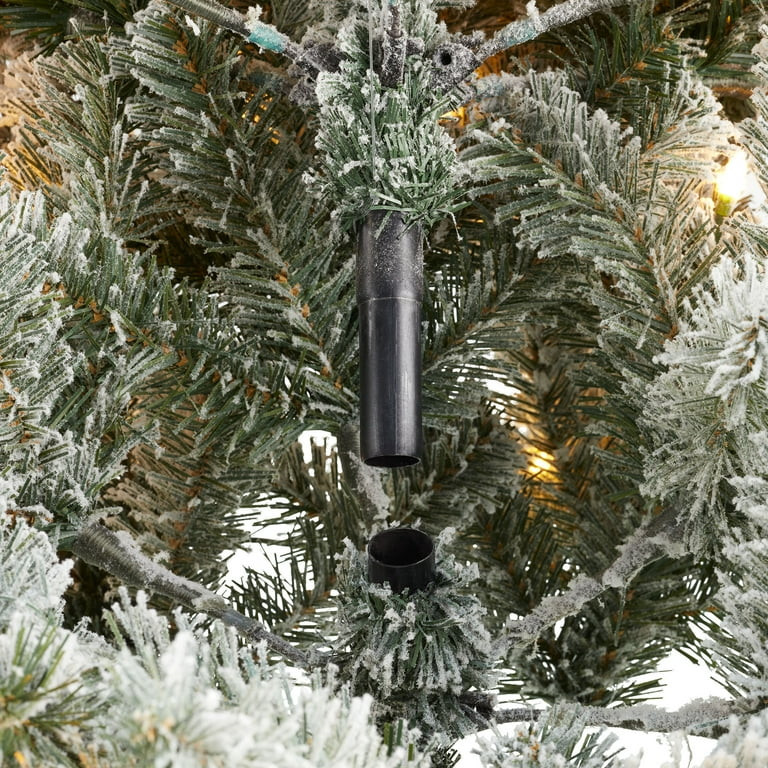 6.5 ft Pre-Lit G50 Color-Changing LED Trinity Flocked Pine Artificial Christmas Tree, Green, by H... | Walmart (US)