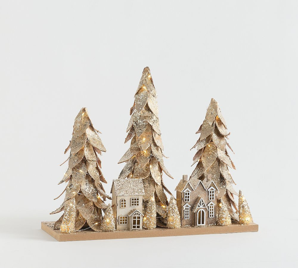 Lit Birch Trees Centerpiece | Pottery Barn (US)