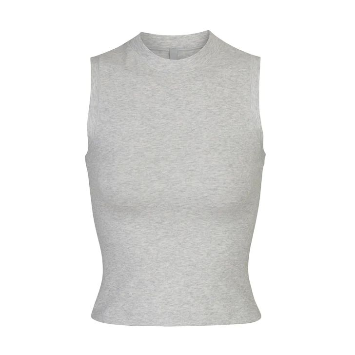 COTTON JERSEY MOCK NECK TANK | SKIMS (US)