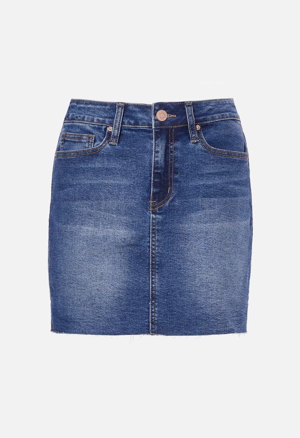 High Waisted Vintage Denim Skirt | JustFab