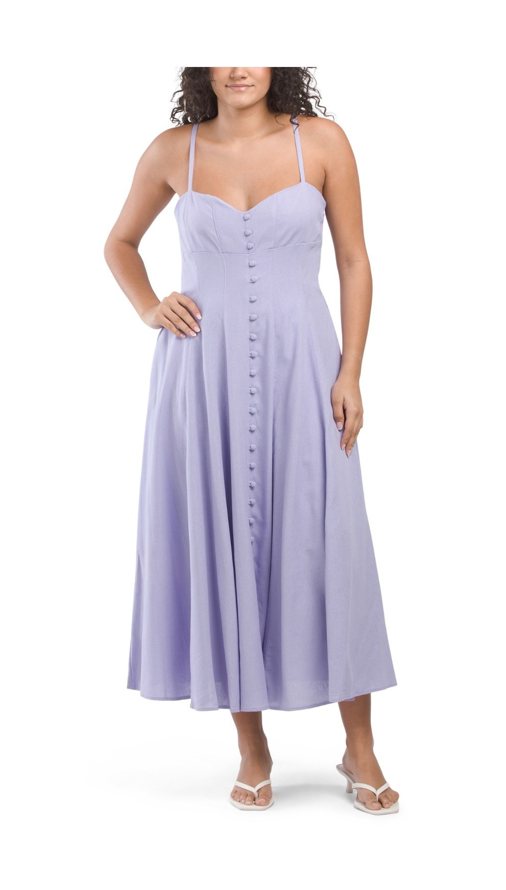 Purple midi dress with buttons and spaghetti straps. Affordable spring and summer dressess

#LTKSpringSale #LTKFindsUnder50 #LTKStyleTip