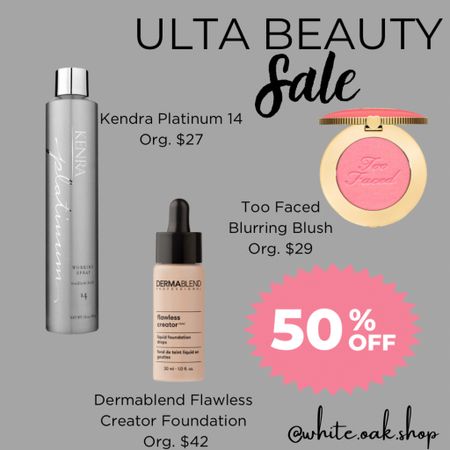 Ulta Beauty Sale | Kendra Hairspray | Too Faced | Dermablend

#LTKfindsunder50 #LTKbeauty #LTKsalealert