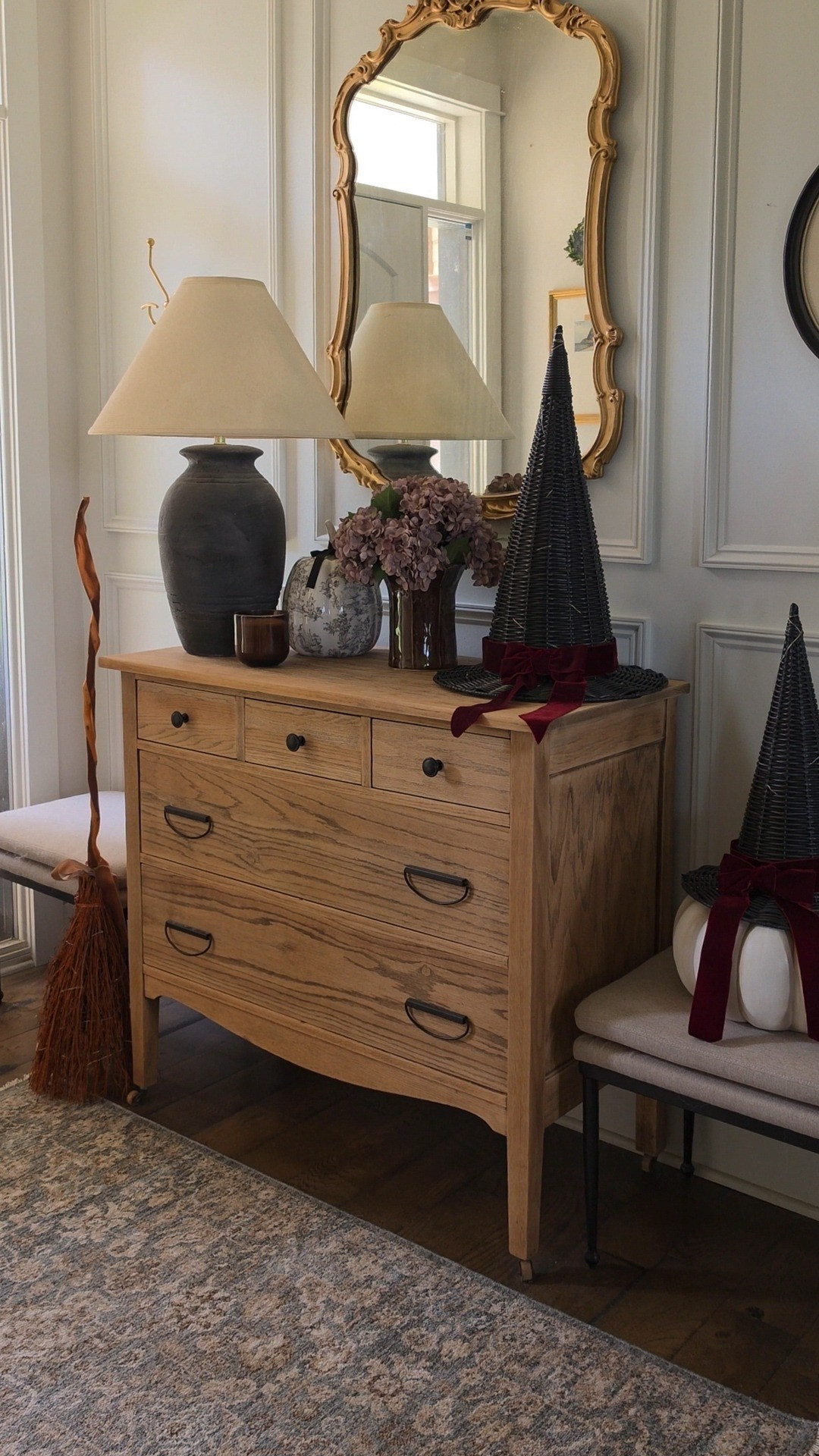 Spooky but chic entry with witchy hats and a fun broom....that lights up

#LTKSeasonal #LTKHome