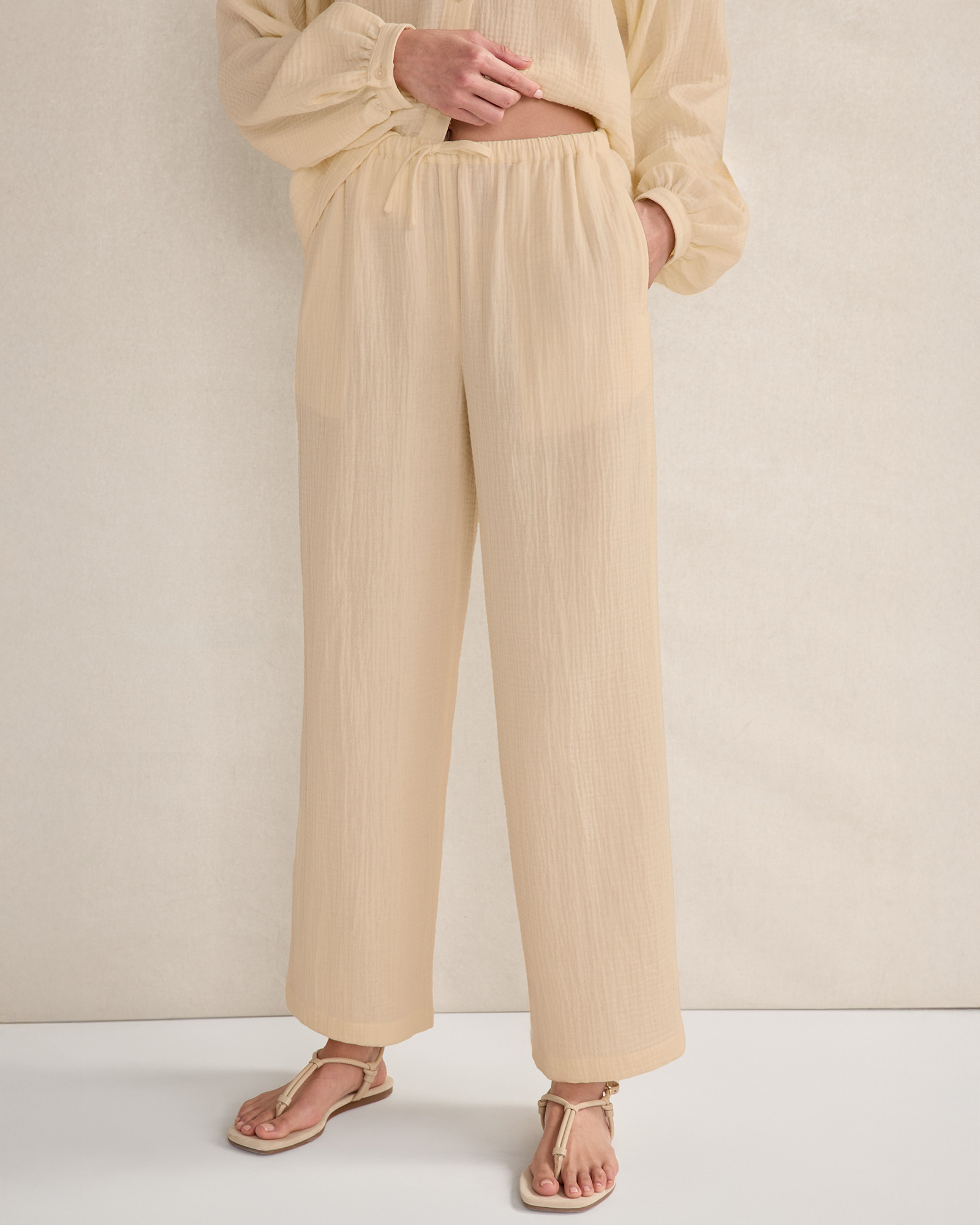 Organic Cotton Gauze Straight Leg Pants | Cortado | Small | Haven Well Within
