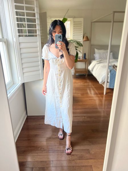 The sweetest linen dress that I cannot wait to wear in warmer weather. The embroidered details on the front sold me 🧵🪡

#LTKshoecrush #LTKsalealert