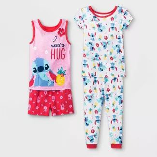 Toddler Girls' 4pc Lilo & Stitch Pajama Set - Pink | Target