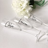 Personalised Champagne Flute Decal Personalised Labels Bridesmaids Gift, Gift Decal, Gin Glass Sticker, Sticker Gift Sticker | Etsy (US)