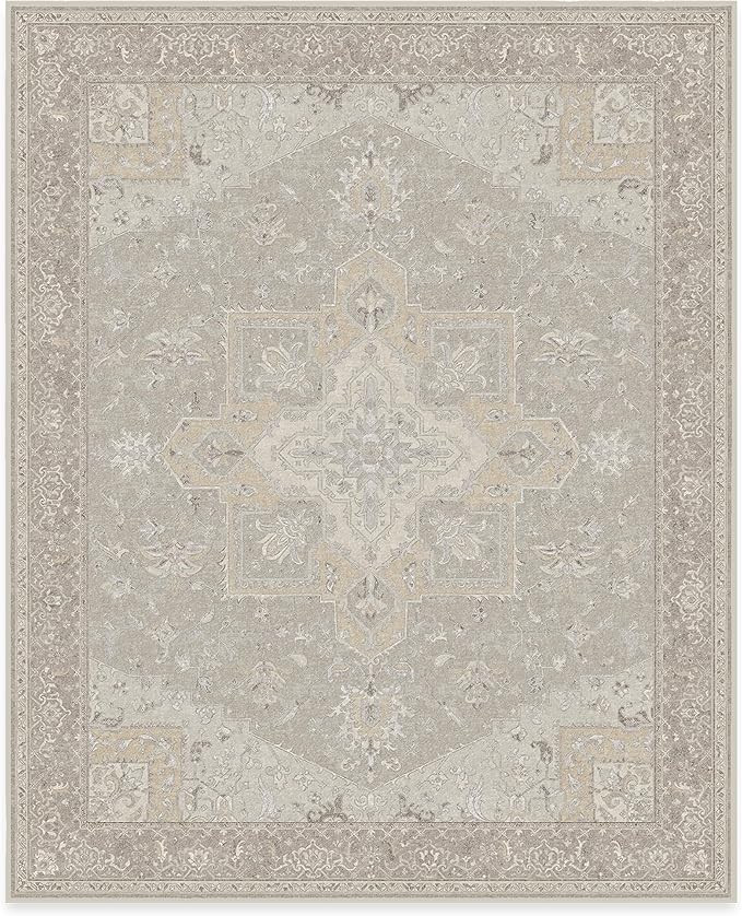 RUGGABLE Maral Heriz Washable Rug - Perfect Vintage Area Rug for Living Room Bedroom Kitchen - Pe... | Amazon (US)